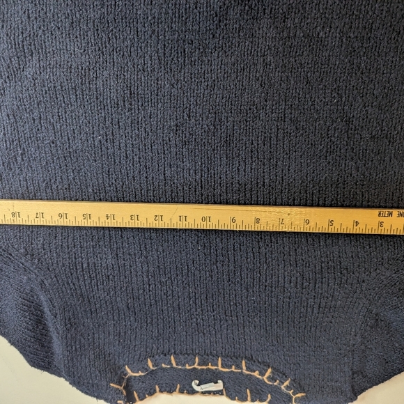 Pure Jill Women's Petite Navy Long Sleeve Woven Pullover Sweater, Size PL - Picture 4 of 10